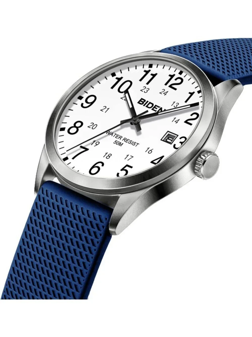 Men Blue White Analog Quartz Unisex Medical Professionals Waterproof Nurse Watch